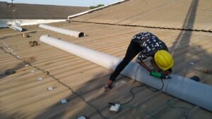Heavy Duty Industrial PVC Rain Gutter Installation - Nikunj Fibre Glass