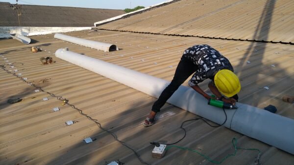 Heavy Duty Industrial PVC Rain Gutter Installation - Nikunj Fibre Glass